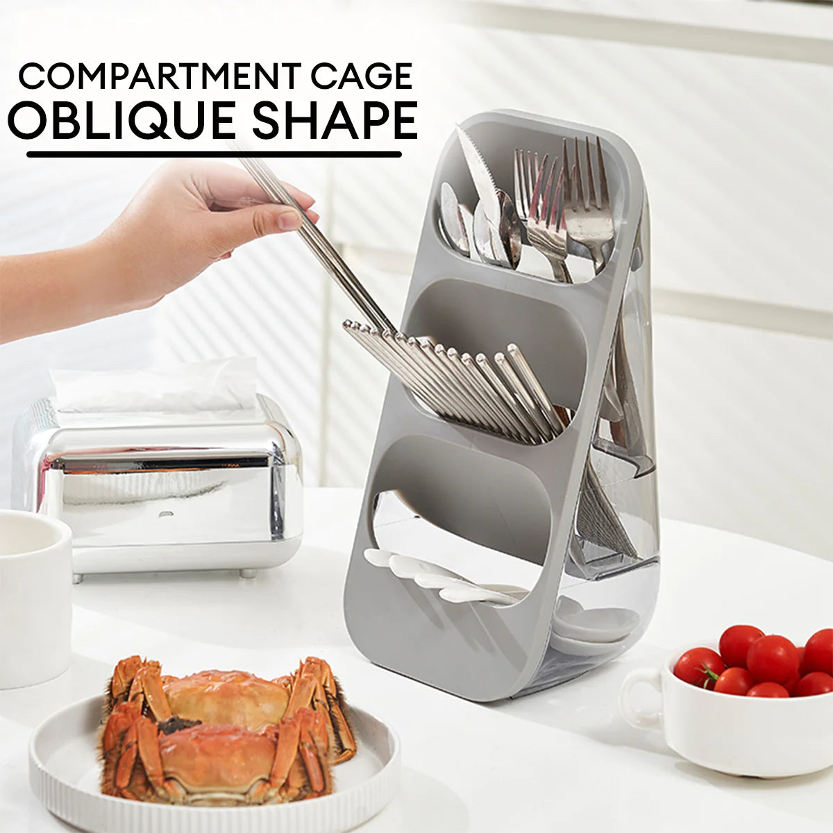 3 Layer Cutlery Organizer, Kitchen Utensils Separation Box, Multifunctional Transparent Chopstick Cage, Oblique Insertion Storage Rack, Tableware Drain Rack, Multipurpose Drawer Container Home Use 3 Layer Cutlery Organizer, Kitchen Utensils Separation Box, Multifunctional Transparent Chopstick Cage, Oblique Insertion Storage Rack, Tableware Drain Rack, Multipurpose Drawer Container Home Use